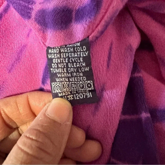 Women's tie dye maxi dress one size fits most, (L/XL) with embroidery - Picture 5 of 5